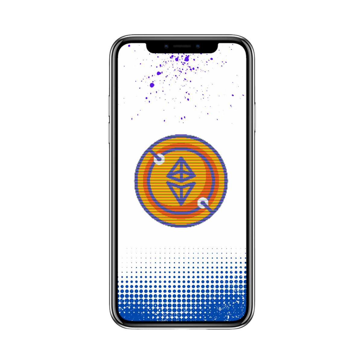 Figura de um celular mostrando a moeda ethereum
